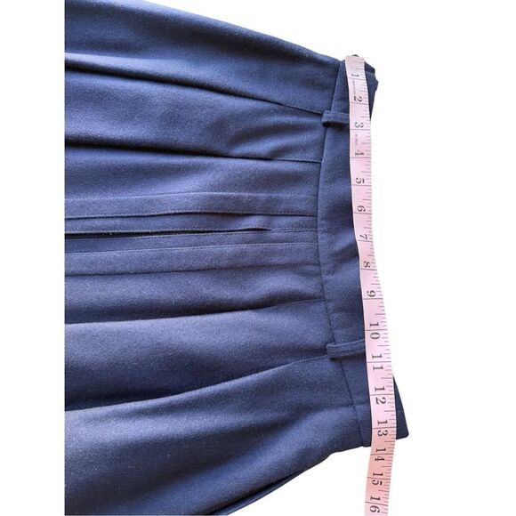 Vintage Geiger Austria 100% Wool Navy Blue A-Line Pleated Midi Skirt - Picture 11 of 11